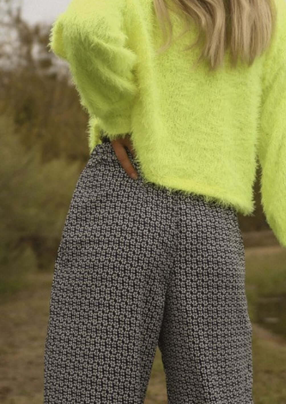 Navy Vintage Flower Print Pants