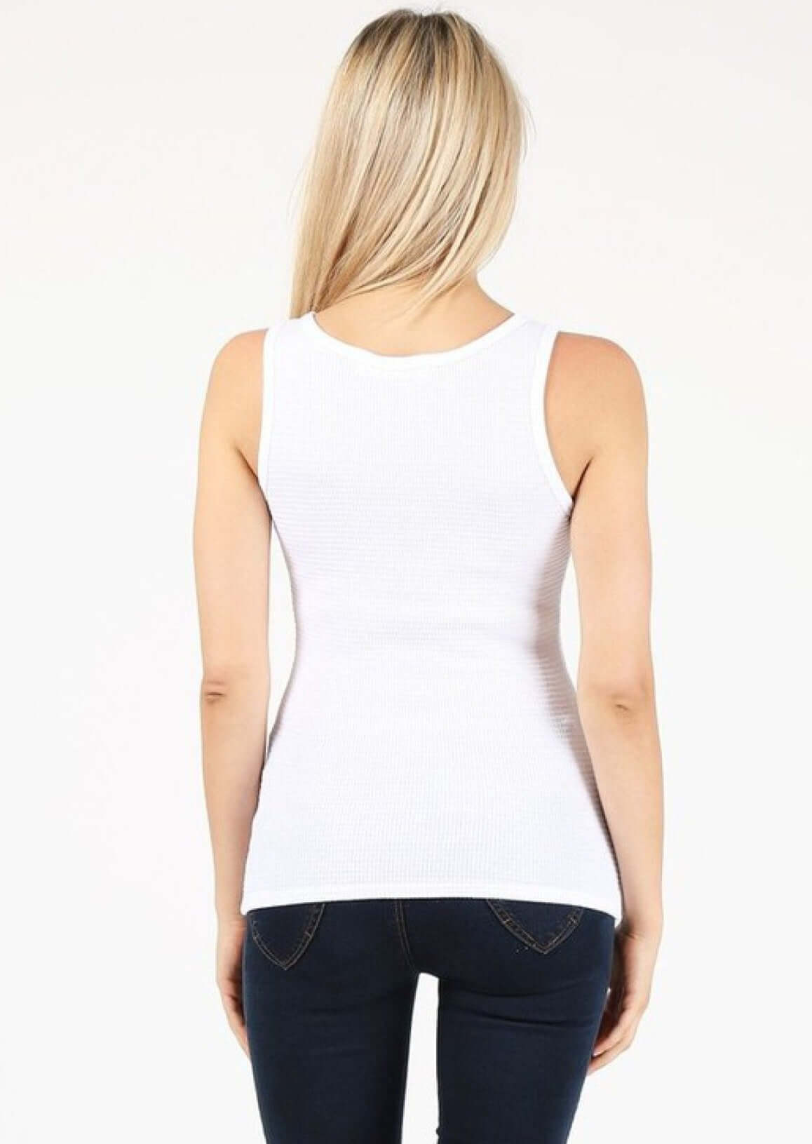 Cotton Scoop Neck Fitted Textured Mineral Washed Tank Made in USA