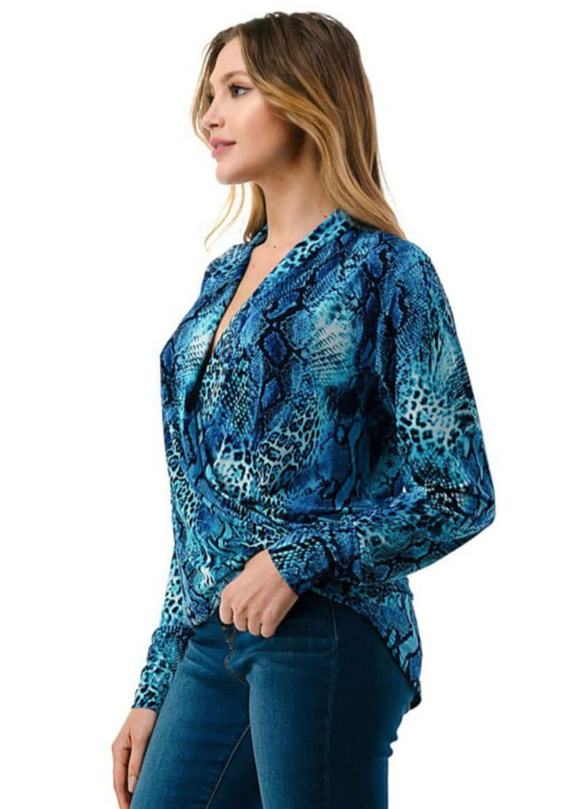 The Blues Fashion Surplice Top