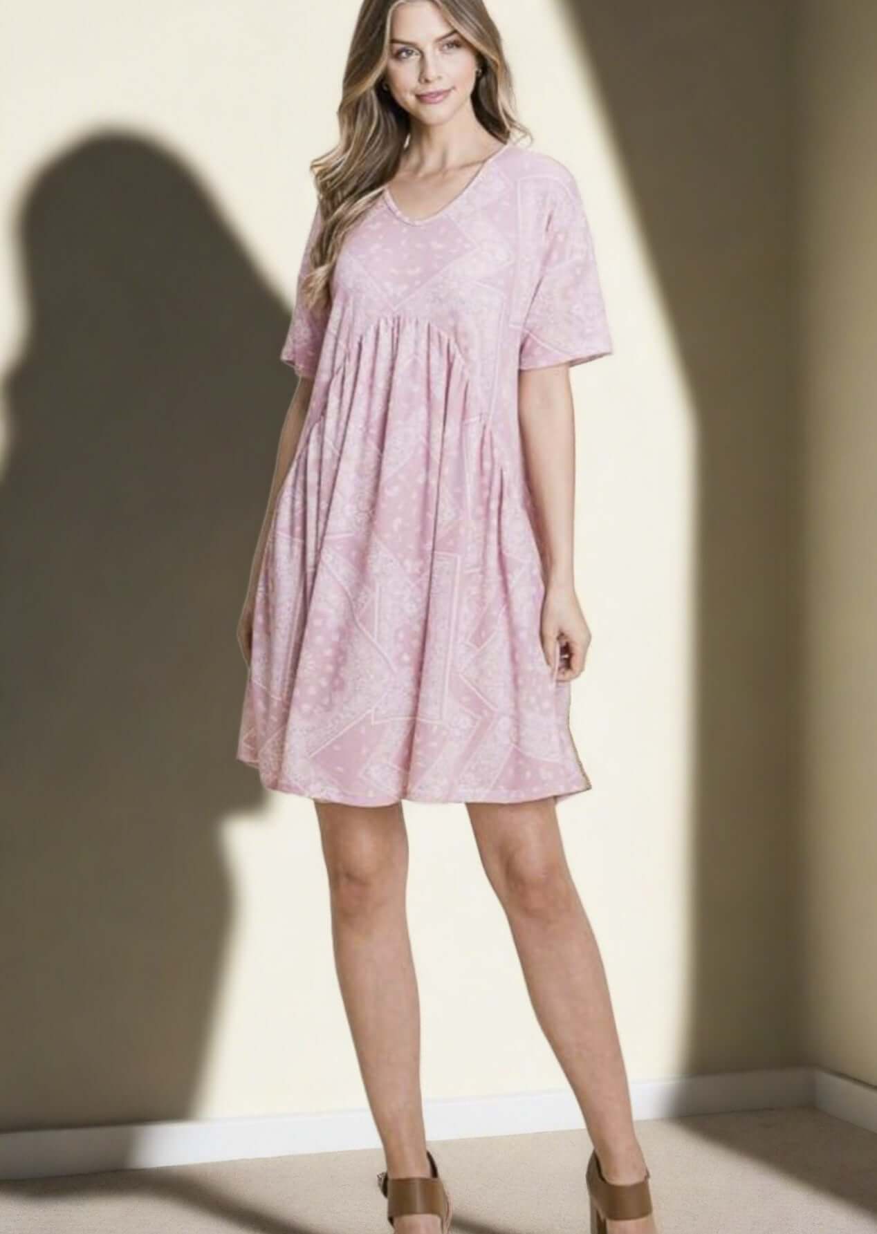 Bandana Print Pink Dress Made in USA