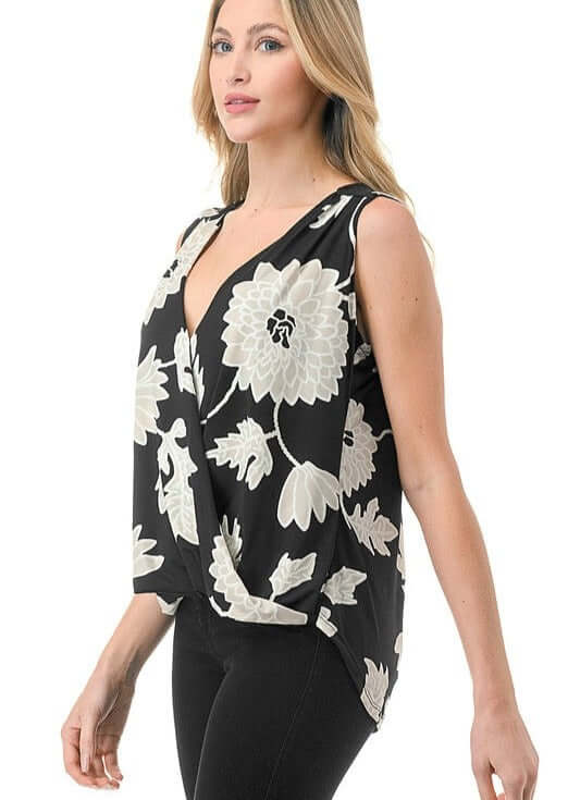 Forever Florals Surplice Top Made in USA