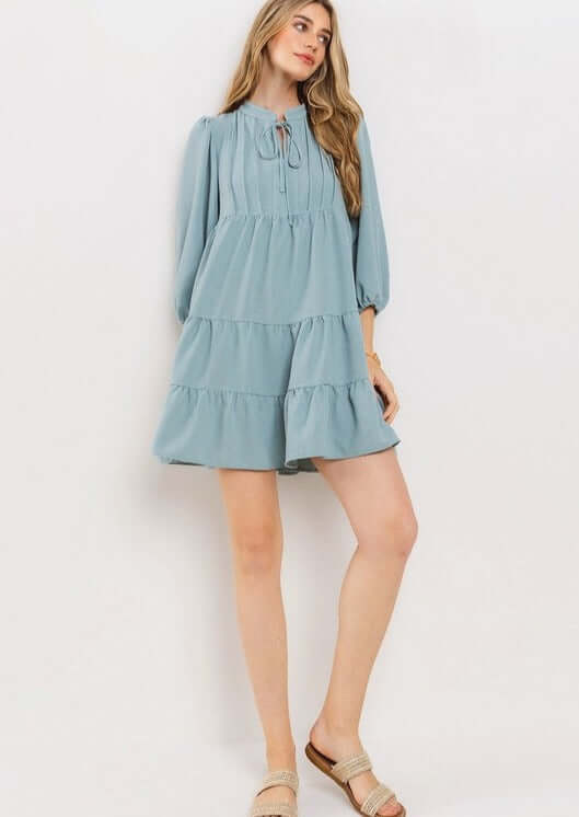 Beautiful in Blue Flowy Dress