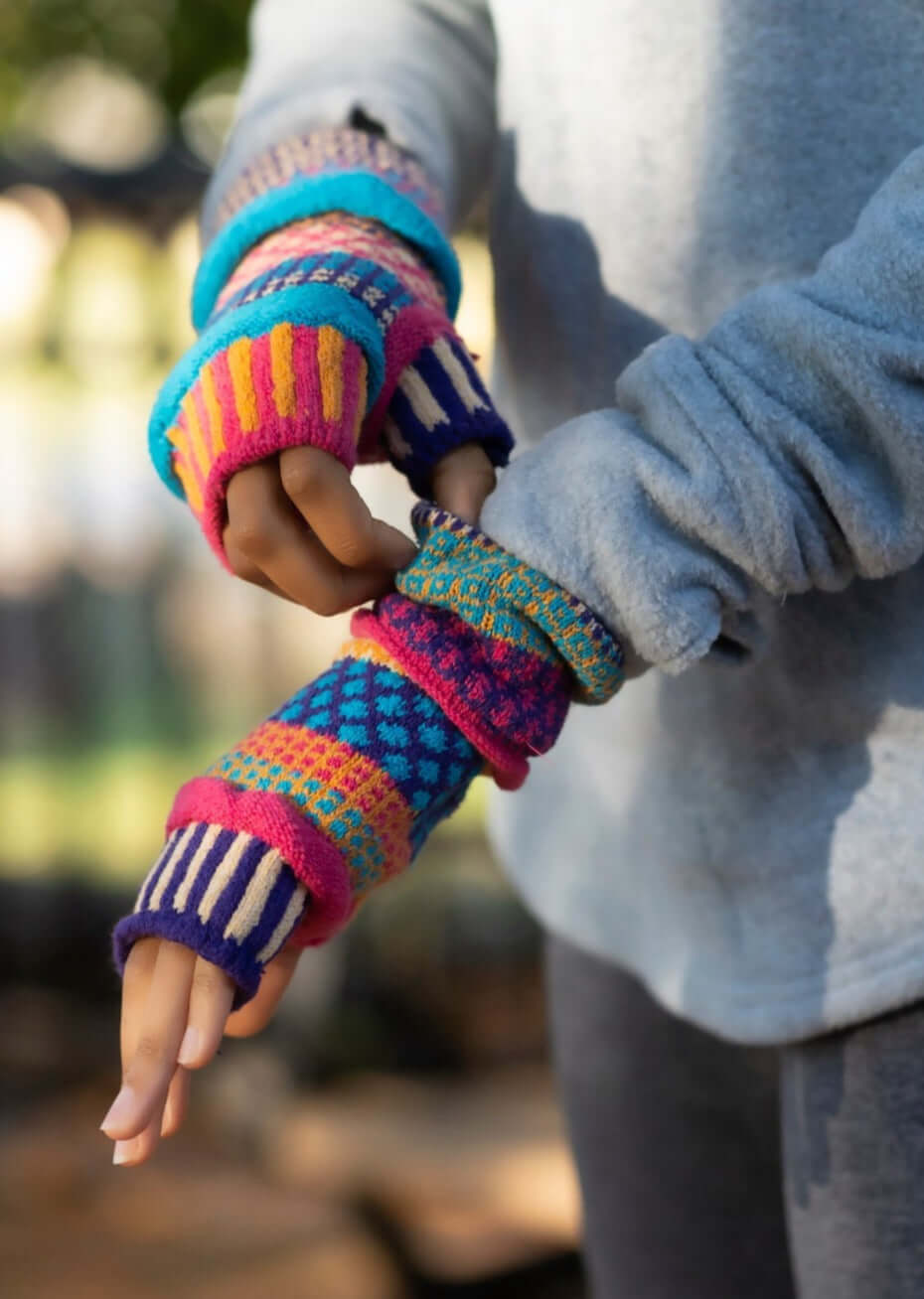 SUNNY Knitted Fingerless Gloves By Solmate Made in USA