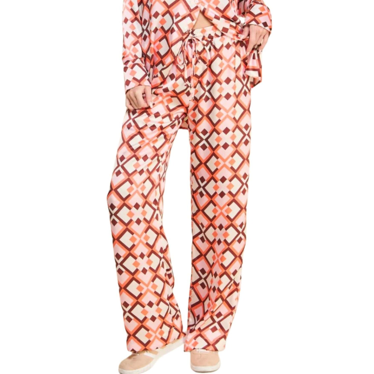 Pink Retro Satin Pants