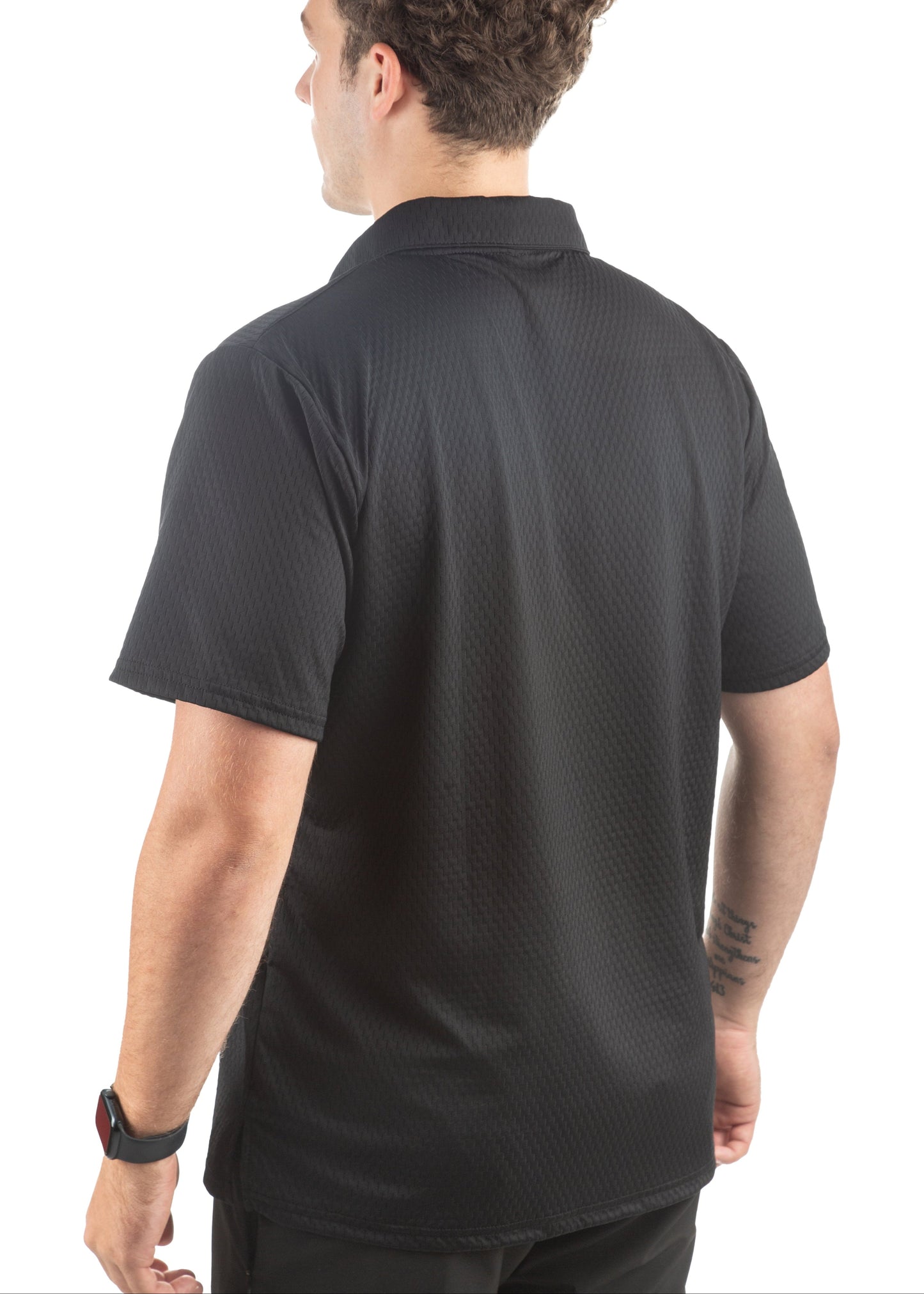 Illusion Mesh Loose Fit Short Sleeve Polo