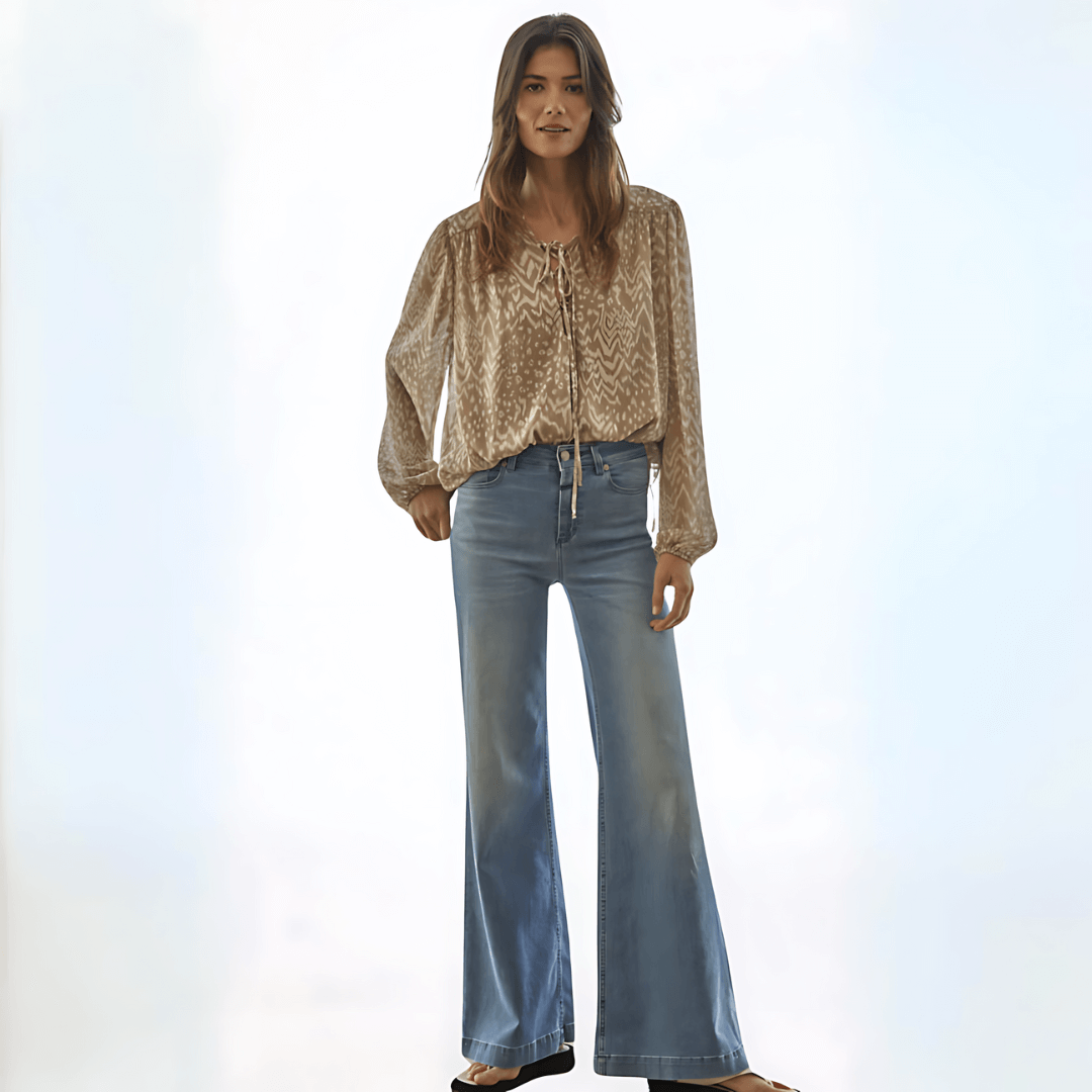 Emilia Tie Neck Top Made in USA