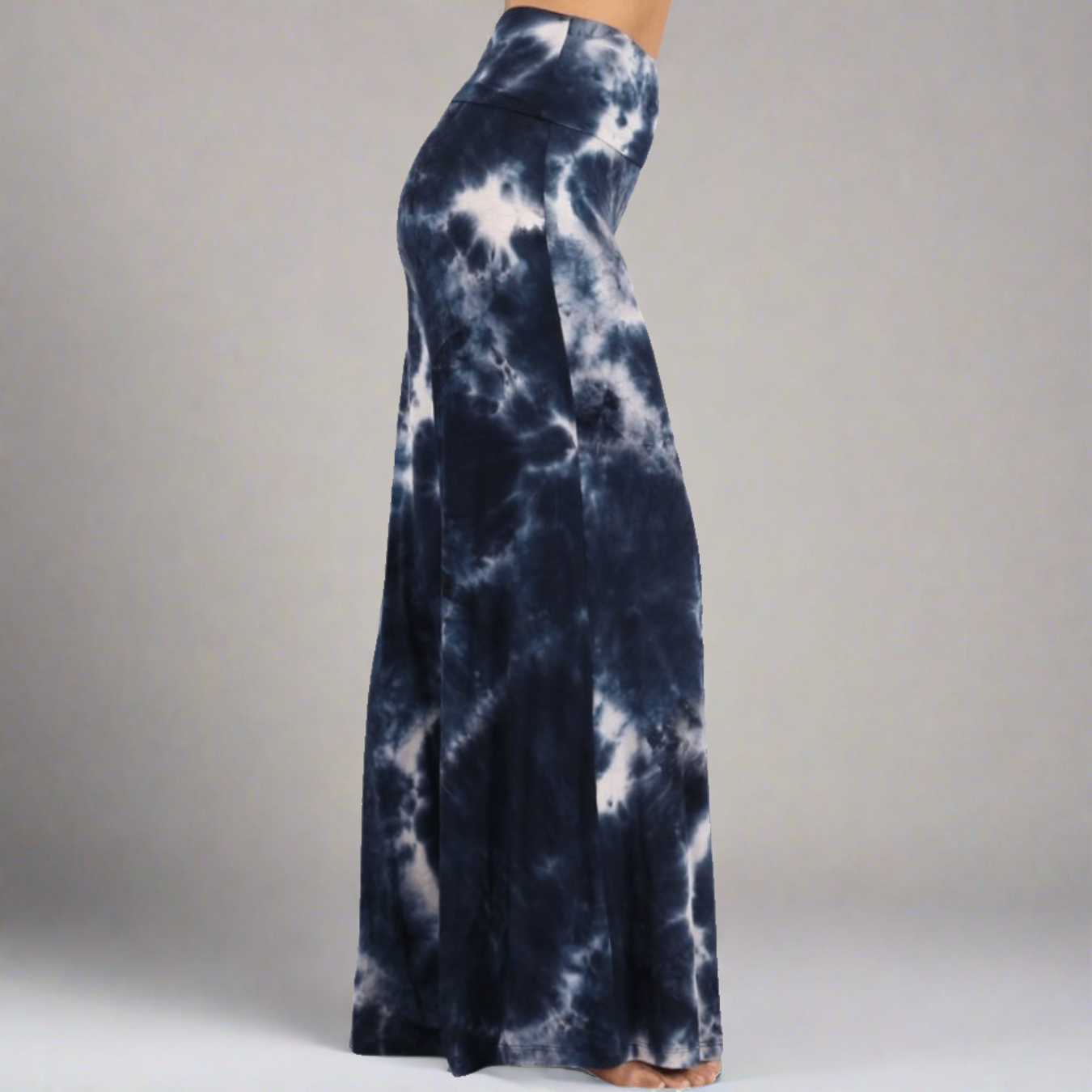 Beach and Lounge Navy Tie Dye Palazzo Pants Made in USA