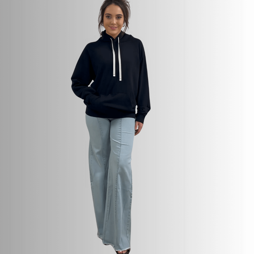 Celeste French Terry Hoodie in Black Made in USA