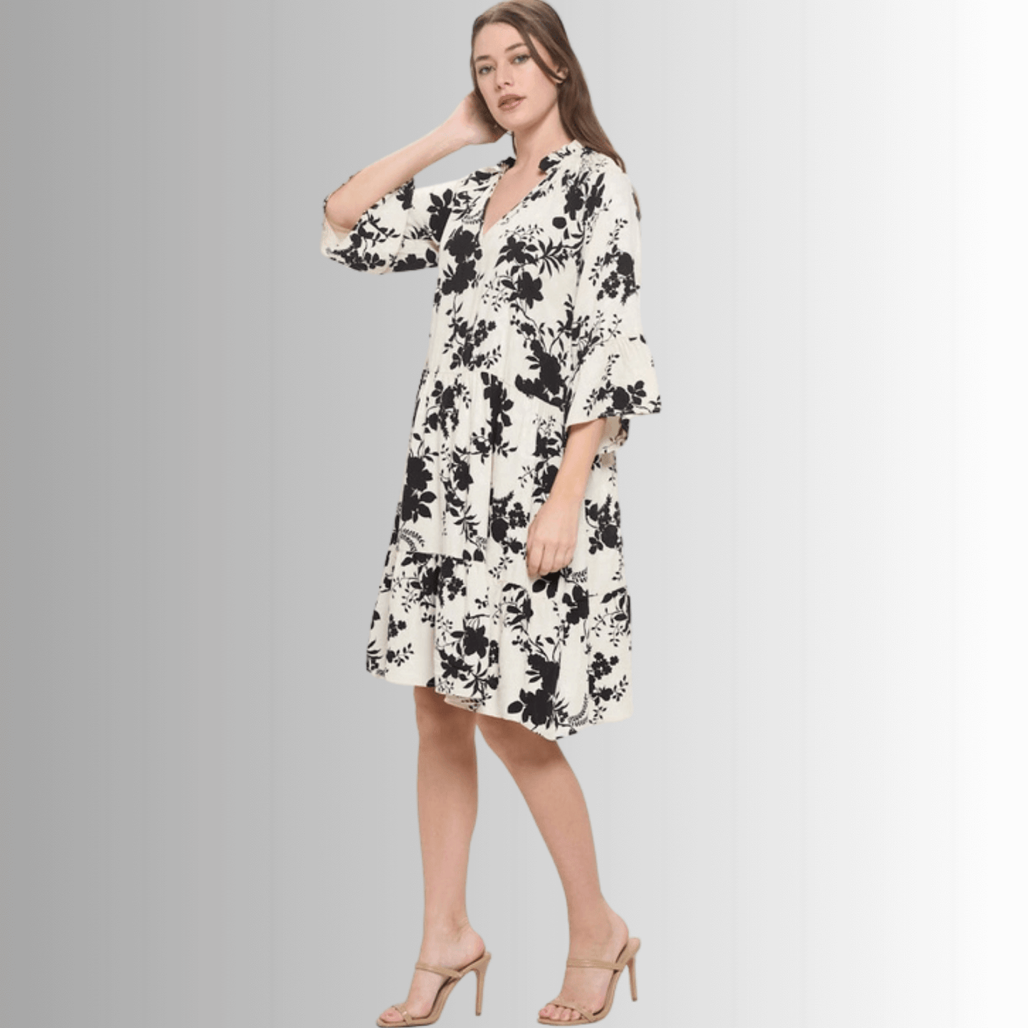 Becca Floral Tiered Dress Made in USA