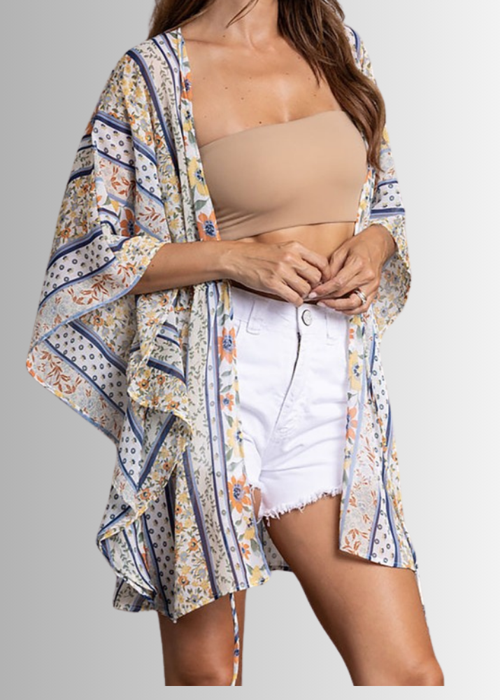 Chelsea Boho Colorful Sheer Kimono Cardigan