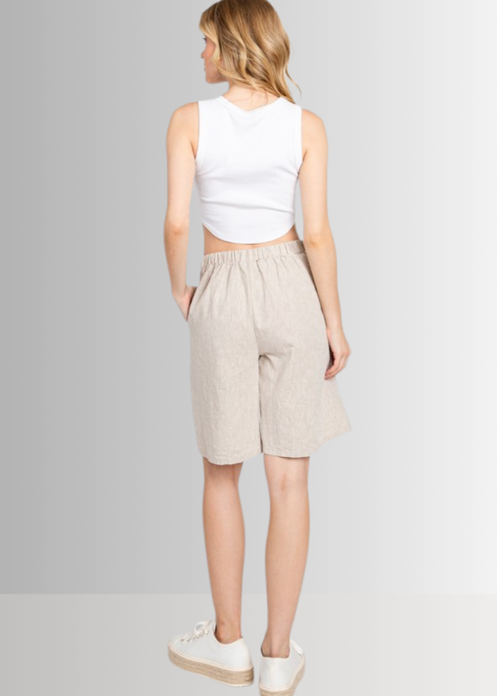 Linen and Cotton Bermuda Shorts