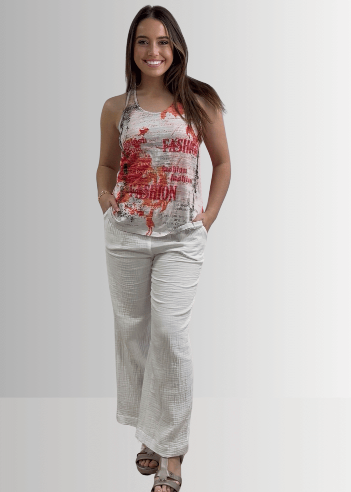 Fashion Printed Racer Back Tank