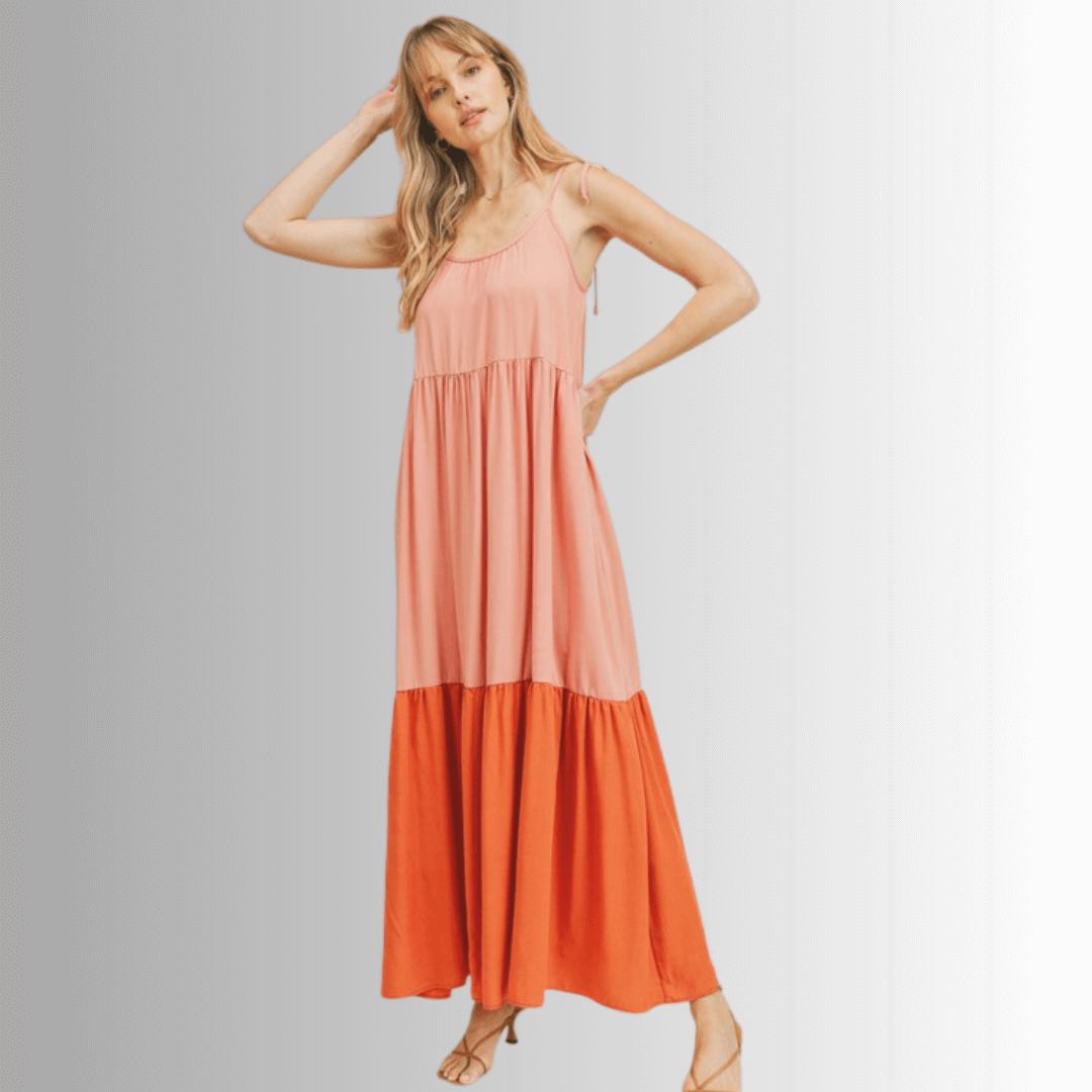 Morning Glory Color Block Sun Dress Made in USA