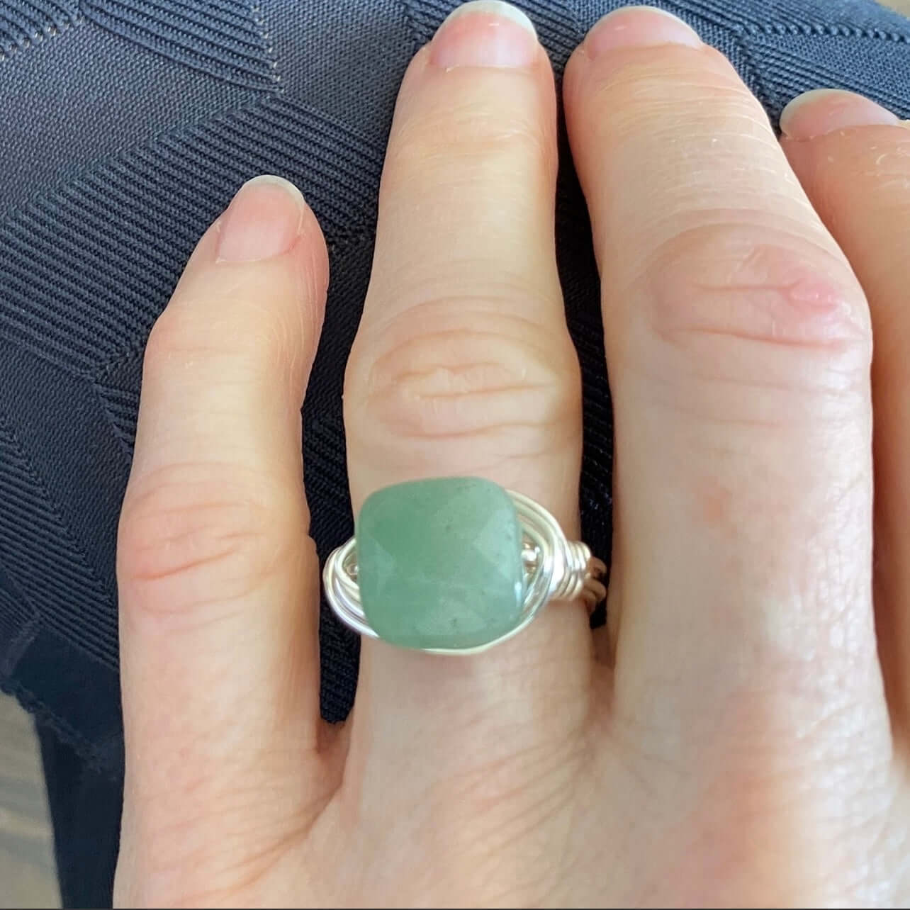 Aventurine Green Local Artisan Ring Made in USA