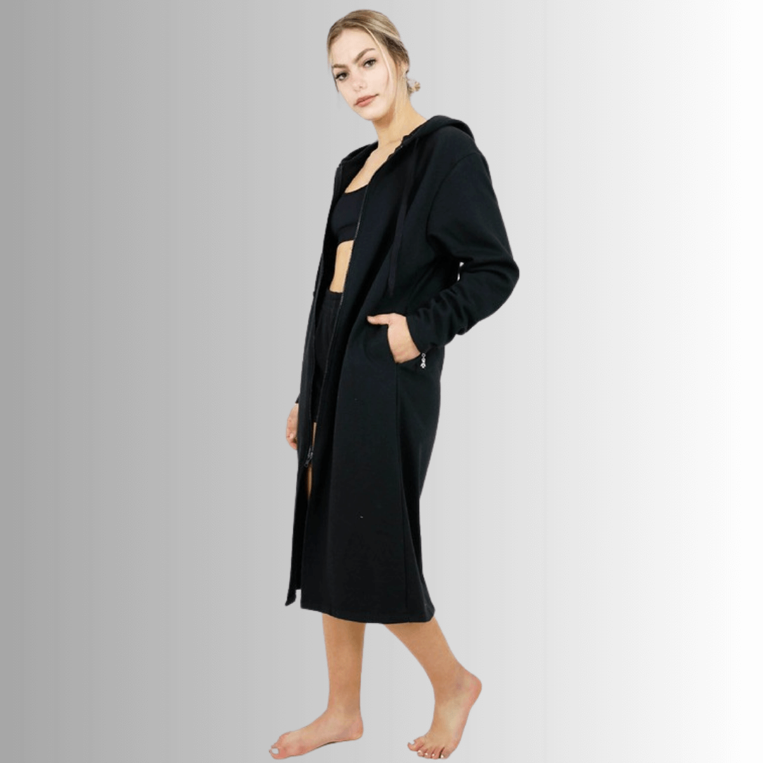 Nina Long Line Fleece Zip Front Jacket