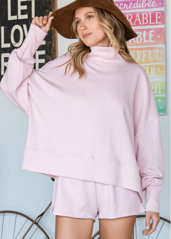 Pale Pink Side Slit Shorts