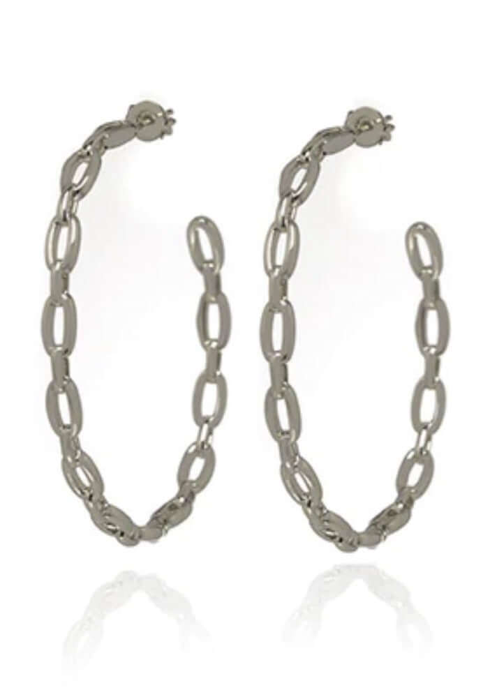 Stacked Link Hoop Earrings