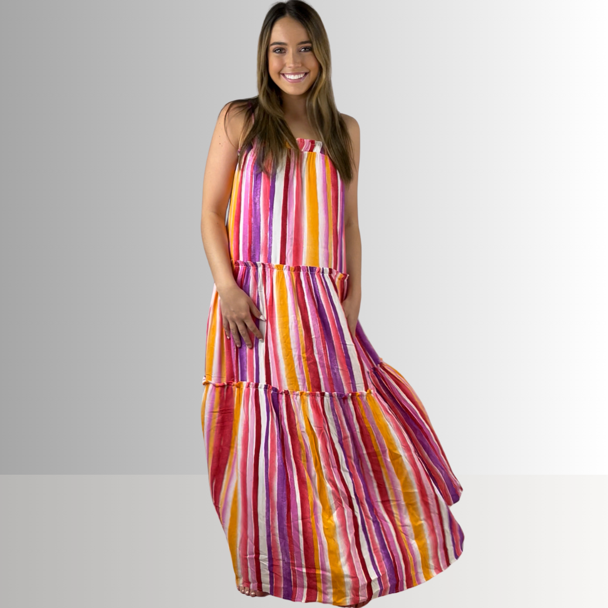 Kora Beautiful Tiered Maxi Sundress