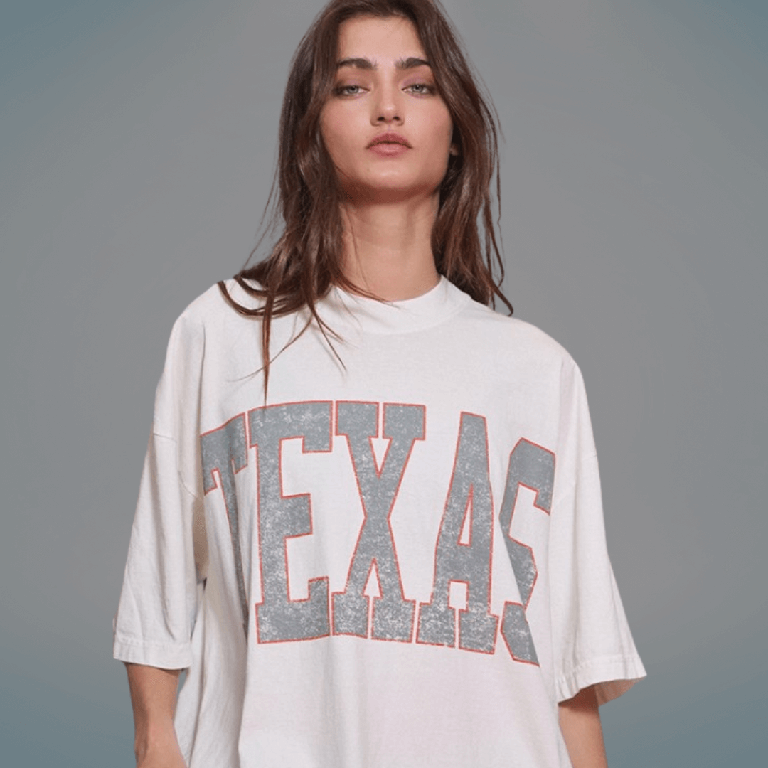 Texas Graphic Oversized Cotton T-Shirt Made in USA