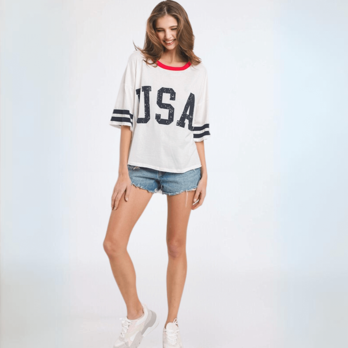 Cotton USA Graphic Raglan T-Shirt Made in USA