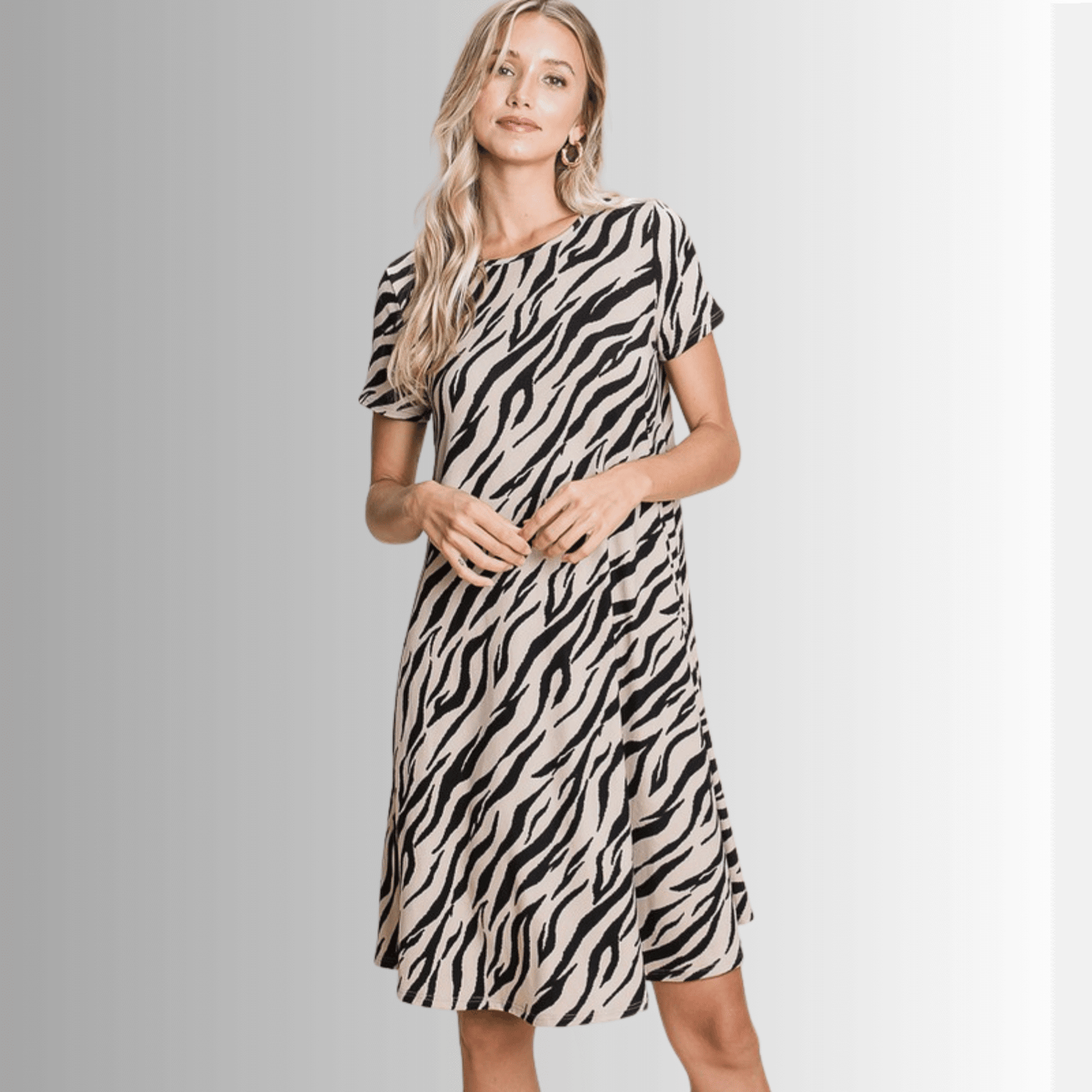 Selena Animal Print Knee Length Dress