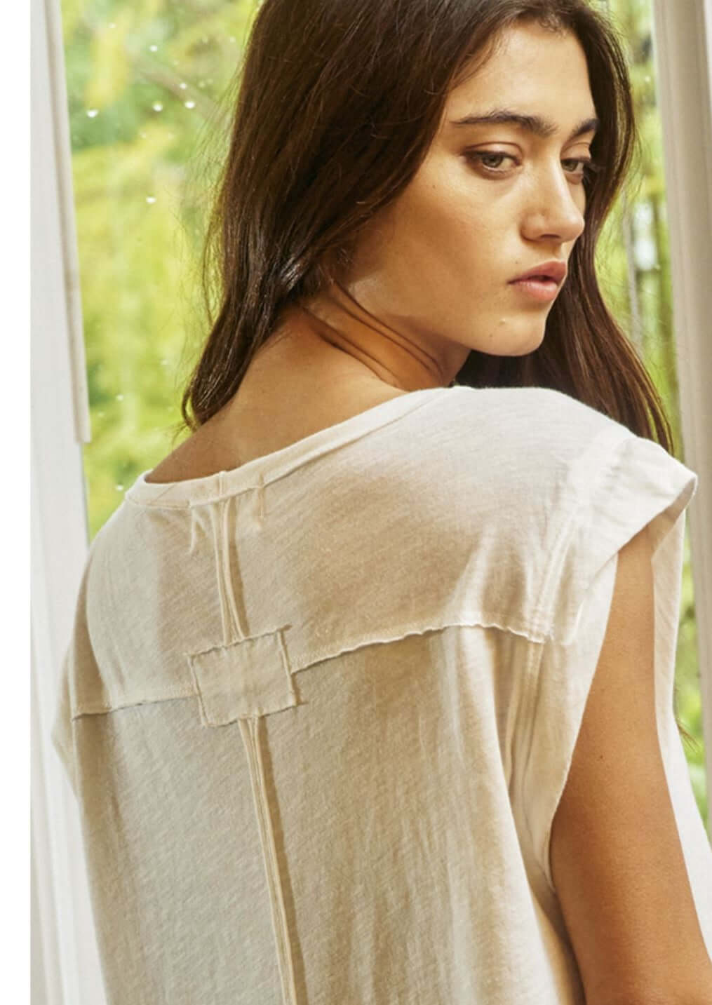 So Slouchy Cotton Muscle Sleeve Top Made in USA