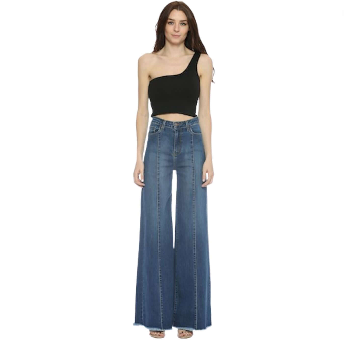 High Waist Flare Leg Denim Jeans