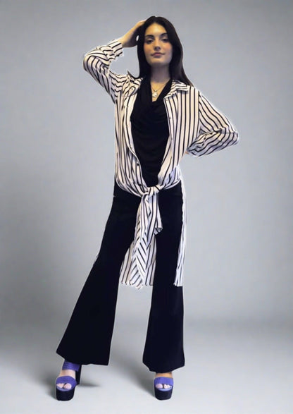 Be Chic Snap Front Long Dress Top