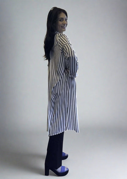 Be Chic Snap Front Long Dress Top