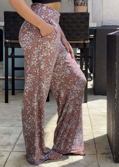 Smocked Waist Floral Relaxed Fit Pants