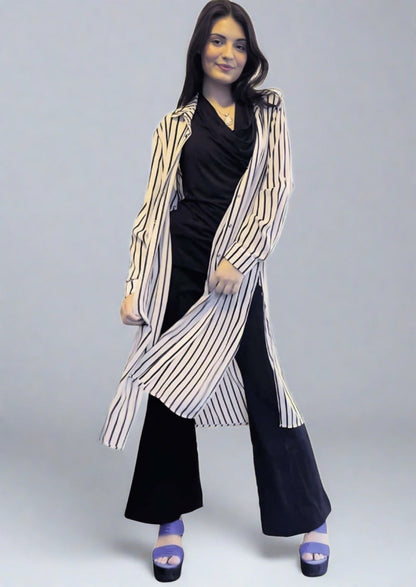 Be Chic Snap Front Long Dress Top