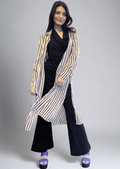 Be Chic Snap Front Long Dress Top