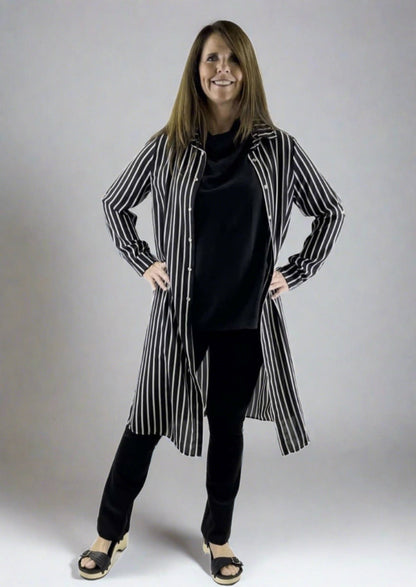 Be Chic Snap Front Long Dress Top