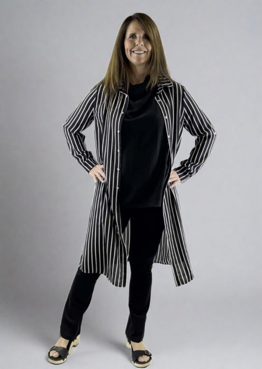 Be Chic Snap Front Long Dress Top