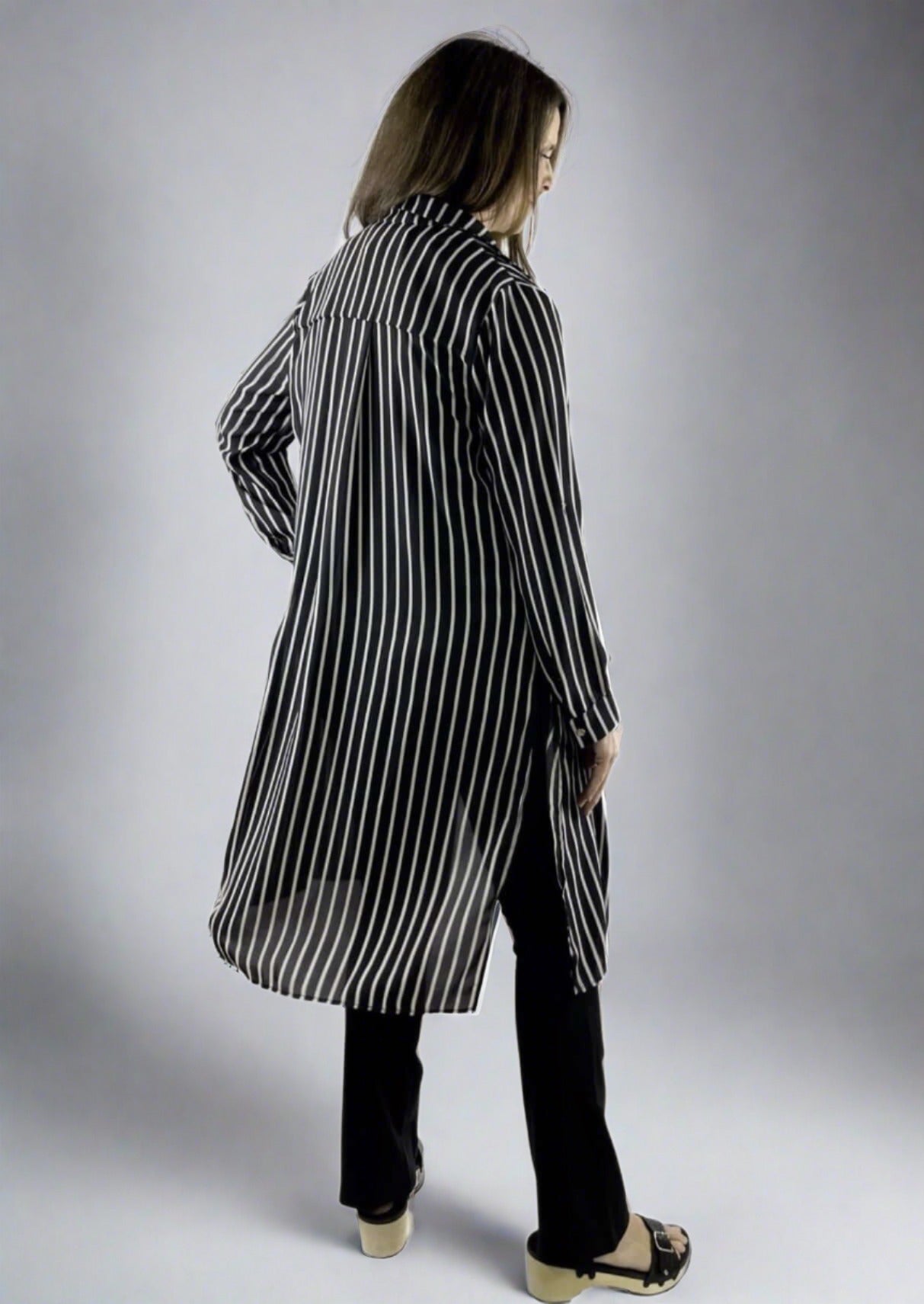 Be Chic Snap Front Long Dress Top