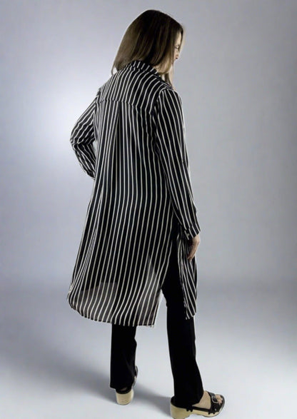 Be Chic Snap Front Long Dress Top