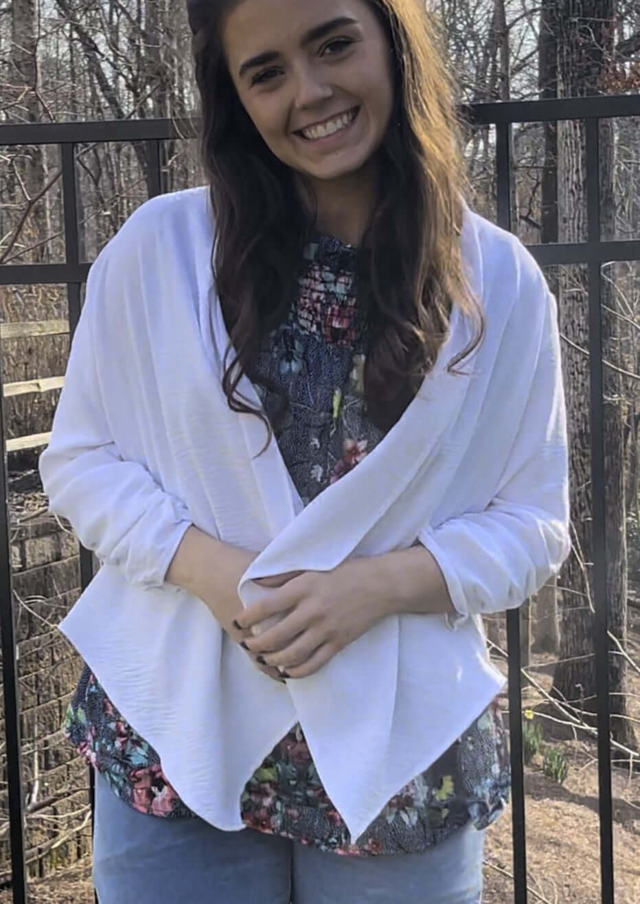 Bright White Open Front Spring/Summer Cardigan Made in USA