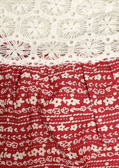 Lace Contrast Tiered Maxi Dress