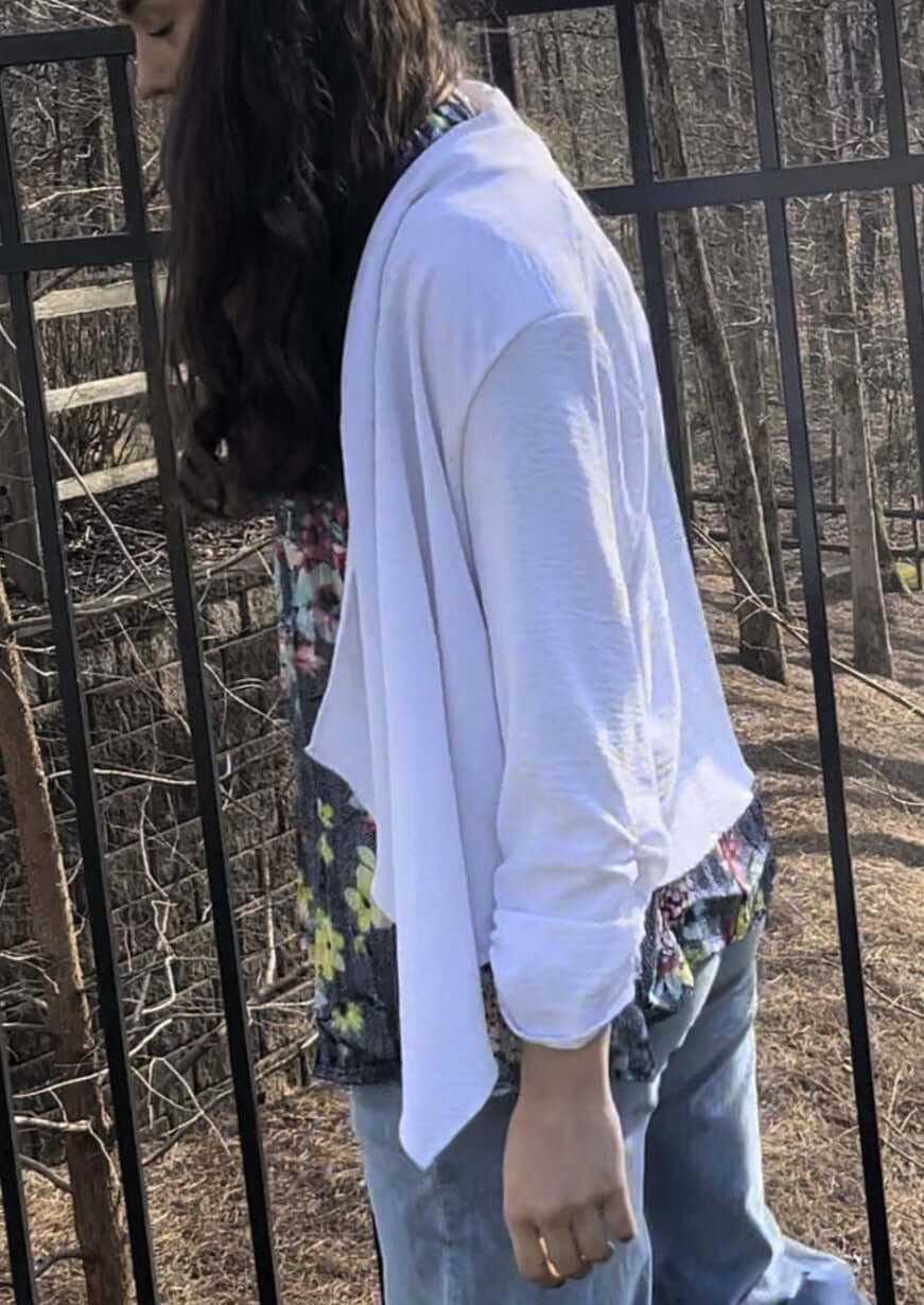 Bright White Open Front Spring/Summer Cardigan Made in USA