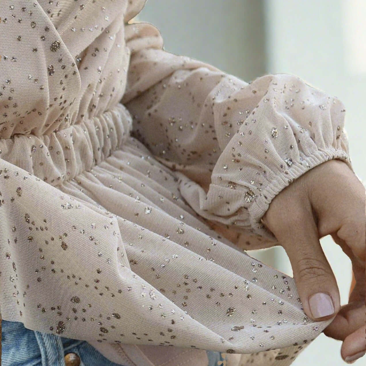 High Class Peplum Glitter Top