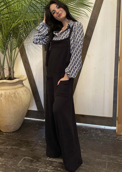 French Terry Slouchy Overall Jumpsuit Made in USA
