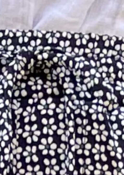 Navy Vintage Flower Print Pants