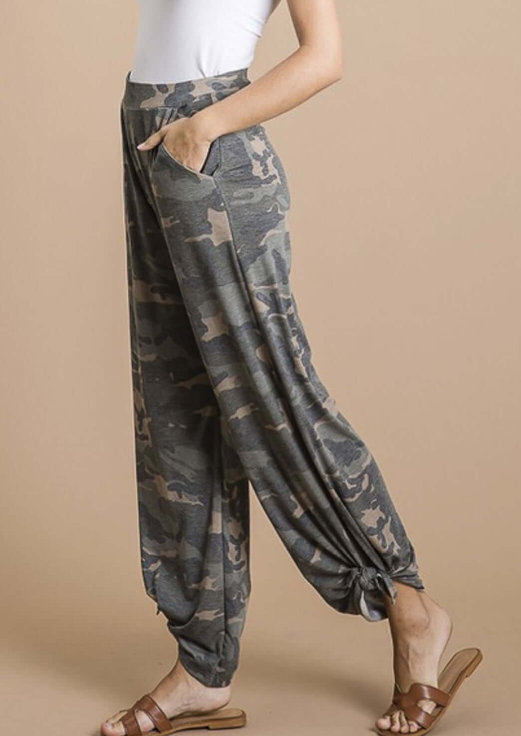 Ultra Lightweight Camo Tie Hem Pants Made in USA