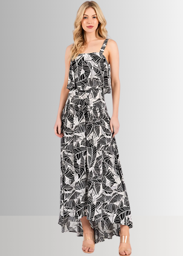 Devyn Tropical Flowy Cropped Tank Top