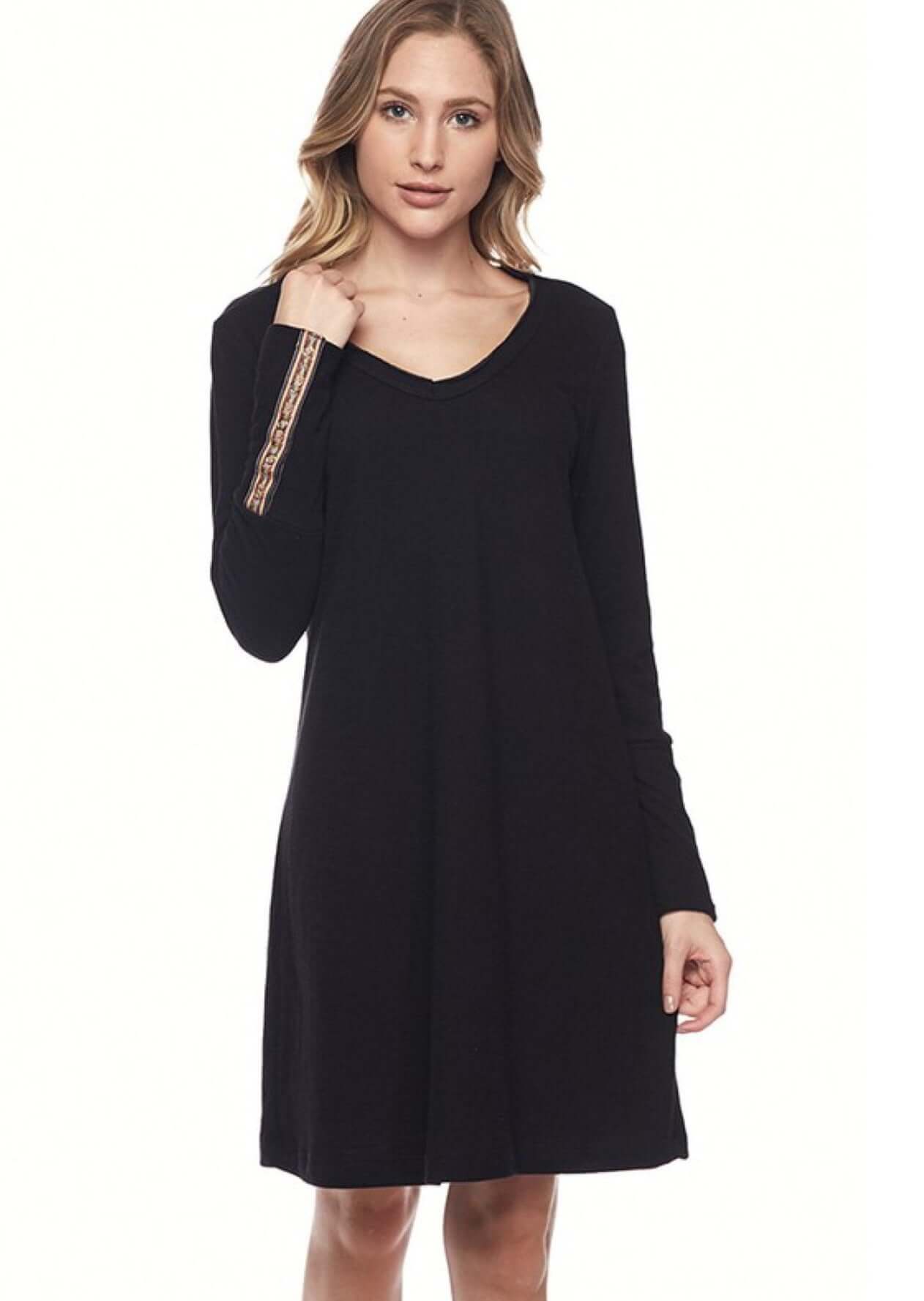 Casually Cool Black Midi Dress Made in USA