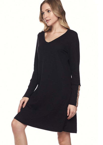 Casually Cool Black Midi Dress Made in USA