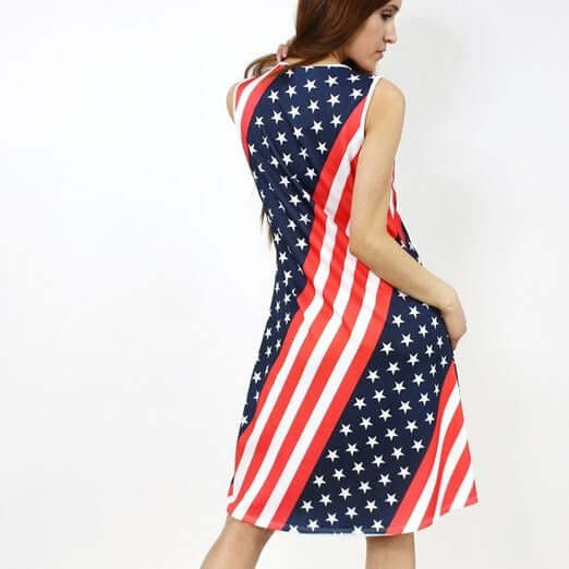 Stars and Stripes Patriotic Mini Dress