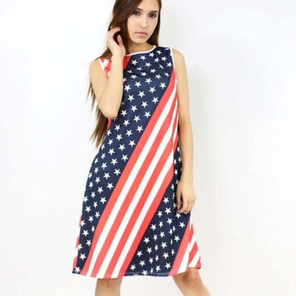 Stars and Stripes Patriotic Mini Dress