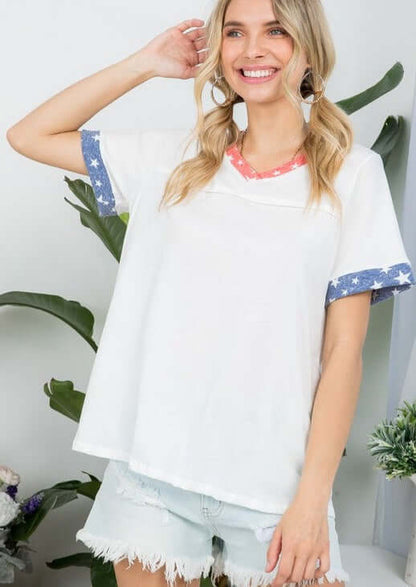 All Cotton Patriotic Essentials Tee Made in USA