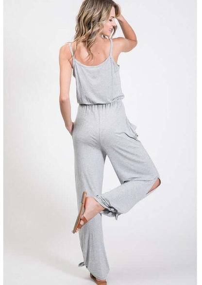 Trendy Tie Hem Jumpsuit Made in USA